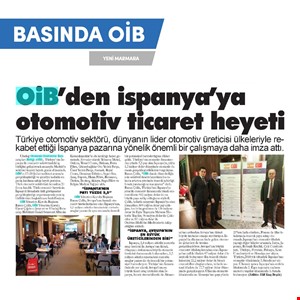 OİB'DEN İSPANYA'YA OTOMOTİV ÇIKARMASI